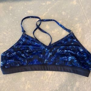 Multicolored blue sports bra